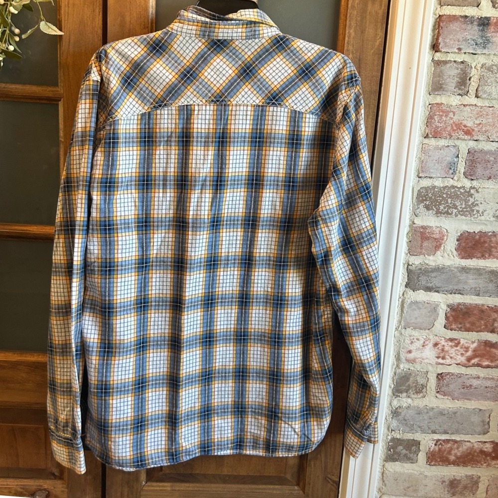 Levi's Western Button Down Shirt Mens‎ Large Blue Yellow Plaid Cotton - Picture 2 of 5